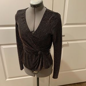 Row A (Nordstrom) metallic stripe long sleeve top